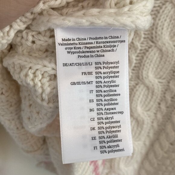 Taylor Swift Lover Cream and Pink Cable Knit Cardigan Sweater size XS/Small - Picture 8 of 8